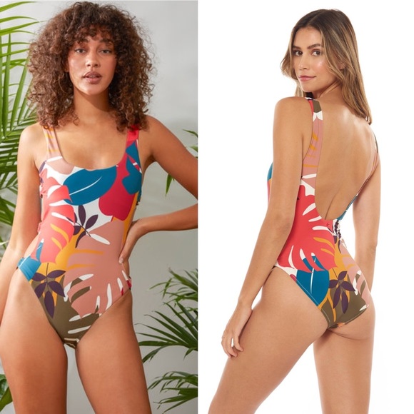 Last one Anthro Red Carter Charlie One-Piece Swimsuit - Picture 5 of 12